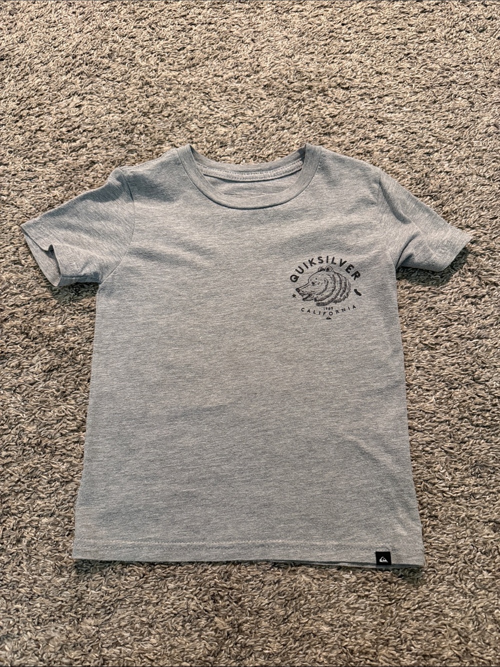 Quiksilver Light Gray Short Sleeve Logo Tee